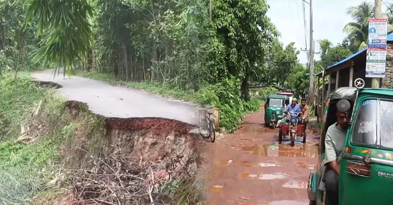 ফেনীতে বন্যায় ক্ষতিগ্রস্ত সড়ক